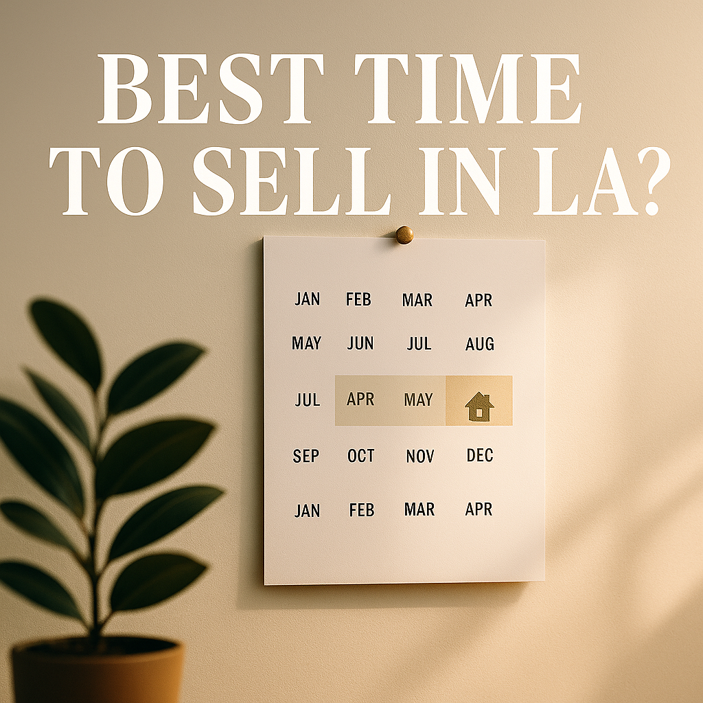 A calendar showing the best time to sell a house in the Los Angeles real estate market
