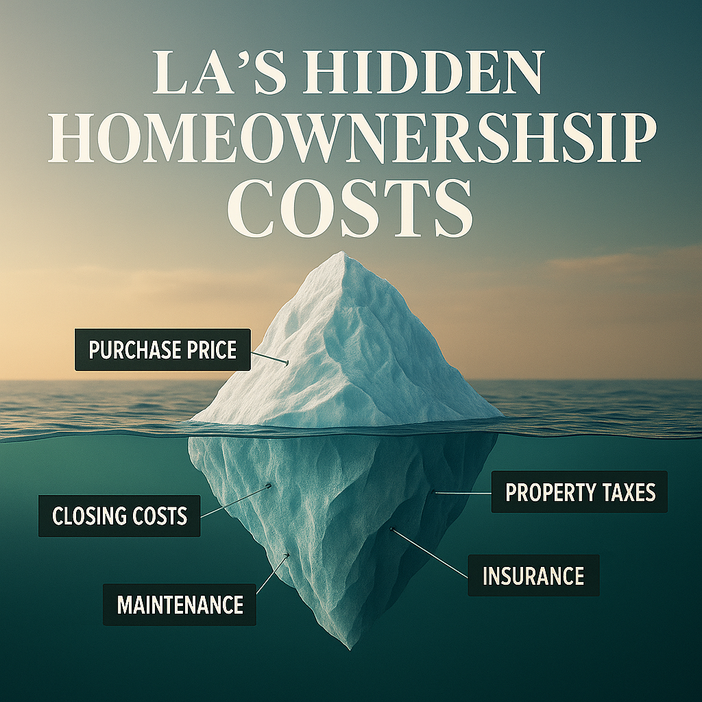 An infographic showing the hidden costs of buying a home in California